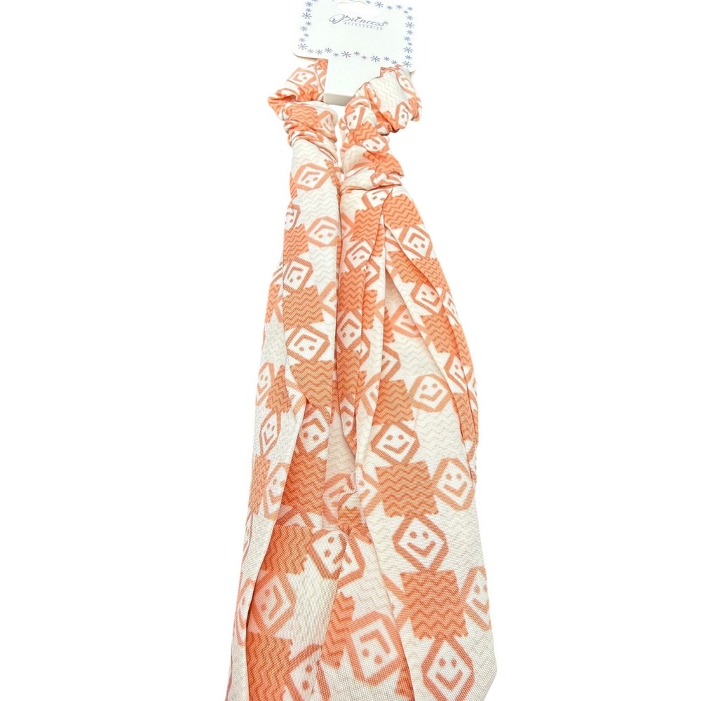 Princess Accessories Orange Geometric Print Twisted Knot Elastic Headband NWT